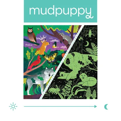 Mudpuppy, Las, puzzle świecące w ciemności, 500 elementów