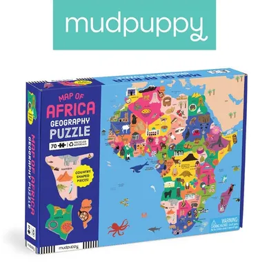 Mudpuppy, Mapa Afryki, puzzle konturowe, 70 elementów