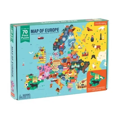 Mudpuppy, Mapa Europy, puzzle z elementami w kształcie państw