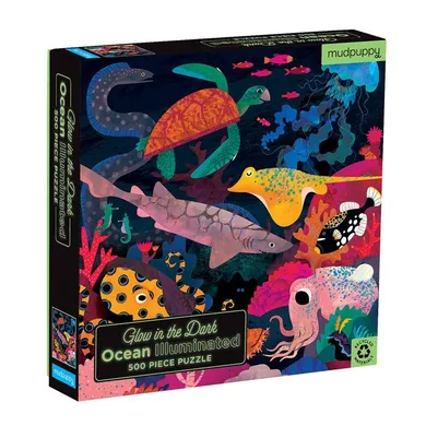 Mudpuppy, Ocean, puzzle  świecące w ciemności, 500 elementów