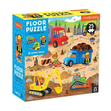 Mudpuppy, Plac budowy, puzzle podłogowe, 25 elementów