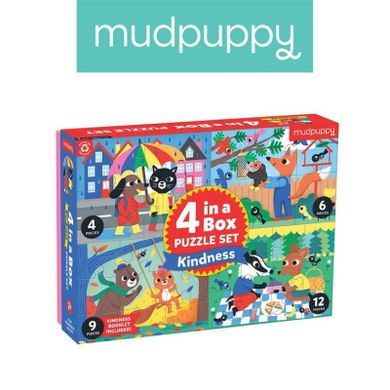 Mudpuppy, puzzle progresywne, Życzliwość, 4, 6, 9 i 12 elementów