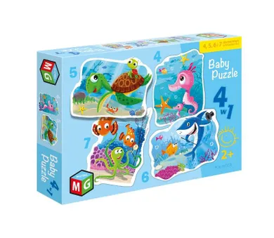 Multigra, Pod wodą, puzzle 4w1 baby