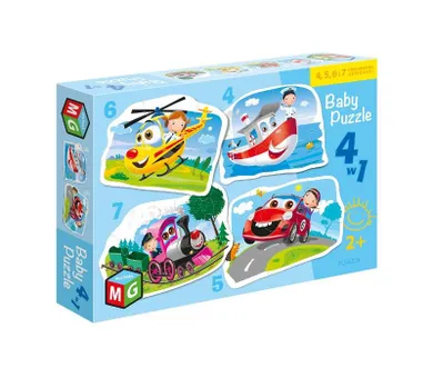 Multigra, Pojazdy, puzzle 4w1 baby