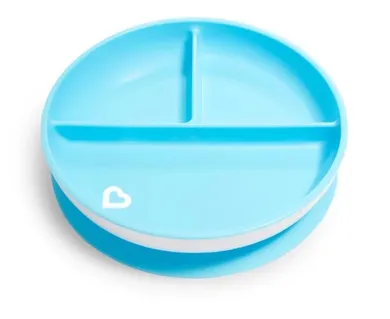 Munchkin, talerz z przyssawką, niebieski