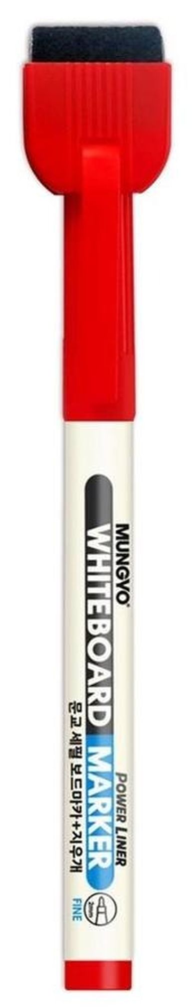 Mungyo, marker suchościeralny mini z gąbką, czerowny, 12 szt.