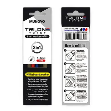 Mungyo, wkłady do markerów suchościeralnych, 3 kolory