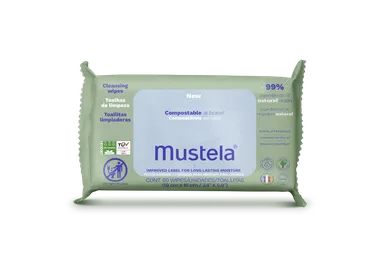 Mustela, kompostowalne chusteczki oczyszczające, 60 szt.