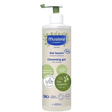 Mustela, Organic Cleansing Gel, organiczny żel do mycia ciała i włosów, 400 ml