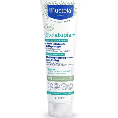 Mustela, Stelatopia+ Lipid-Replenishing Cream, krem uzupełniający lipidy, 150 ml