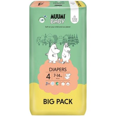 Muumi Baby, pieluszki ekologiczne 4, 7-14 kg, Big Pack, 69 szt.