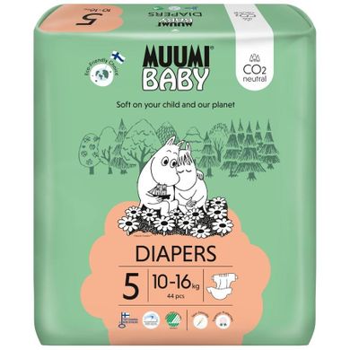 Muumi Baby, pieluszki ekologiczne, rozmiar 5, 10-16 kg, 44 szt.
