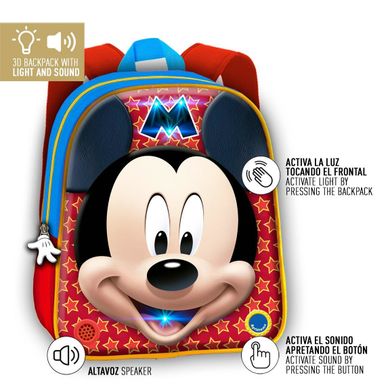 Myszka Mickey, plecak 3D ze światełkami LED