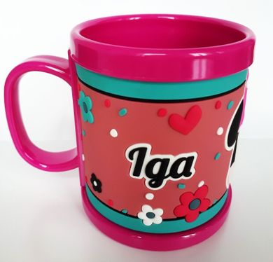 Myszka Minnie, imienny kubek dla dziecka, Iga