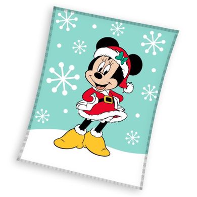 Myszka Minnie, koc flanelowy świąteczny, 130-160 cm