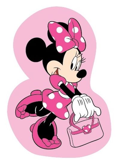 Myszka Minnie, poduszka welurowa, różowa
