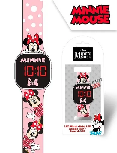 Myszka Minnie, zegarek LED z kalendarzem
