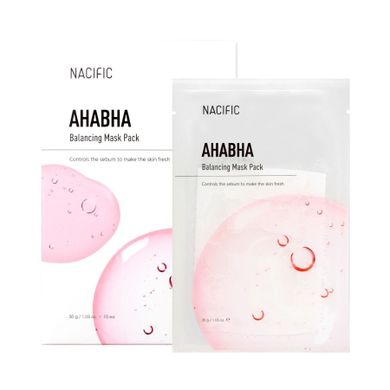 Nacific, AHABHA Balancing Mask, wygładzająca maska w płachcie z kwasami AHA BHA, 10 szt.