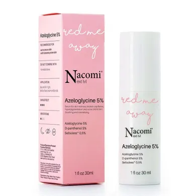 Nacomi, Next Level Azeloglicyna 5% kojące serum do twarzy do cery naczynkowej i z trądzikiem różowatym, 30 ml