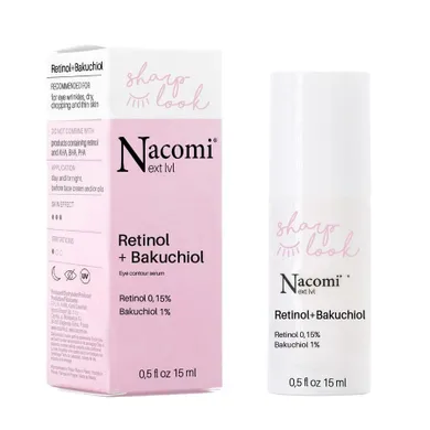 Nacomi, Next Level, przeciwzmarszczkowe serum pod oczy z retinolem i bakuchiolem, 15 ml