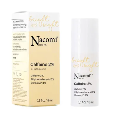 Nacomi, Next Level, rozświetlające serum pod oczy z kofeiną 2%, 15 ml