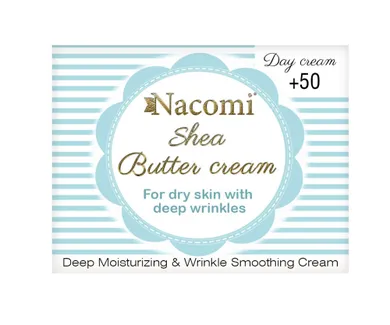 Nacomi, Shea Butter Cream, krem do twarzy z witaminą E i kwasem hialuronowym 50+ na dzień, 50 ml