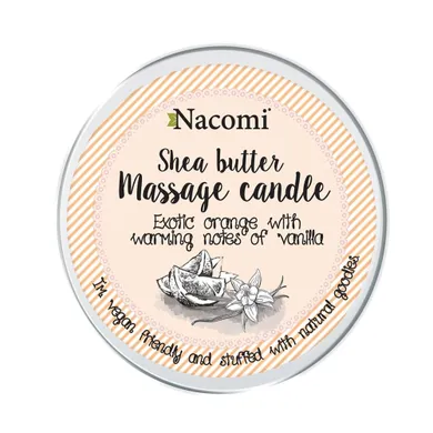 Nacomi, Shea Butter, Massage Candle, świeca do masażu z masłem shea, Pomarańcza, 150g