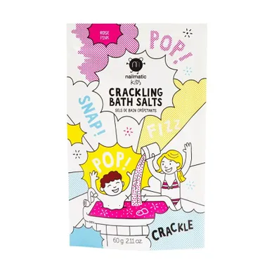 Nailmatic, Kids Crackling Bath Salts, musująca sól do kąpieli dla dzieci, Pink, 60g