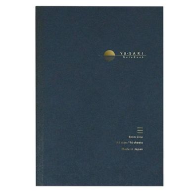 Nakabayashi, notatnik, A5, linie, 8 mm, Yu-Sari, czarny, 1 szt.