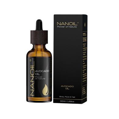 Nanoil, Avocado Oil, olejek z awokado do pielęgnacji włosów i ciała, 50 ml