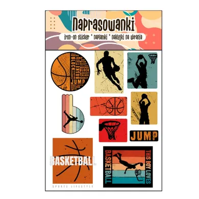 Naprasowanki, naplamki, Koszykówka, 10 elementów