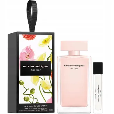 Narciso Rodriguez, For Her, zestaw: woda perfumowana, spray, 100 ml + Pure Musc For Her, woda perfumowana, spray, 10 ml