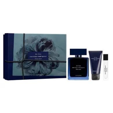Narciso Rodriguez, For Him Bleu Noir, zestaw: woda perfumowana, spray, 100 ml + żel pod prysznic, 50 ml + woda perfumowana, spray, 10 ml
