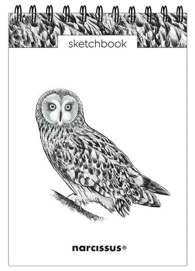 Narcissus, szkicownik na spirali, A5, 60 kartek, sowa