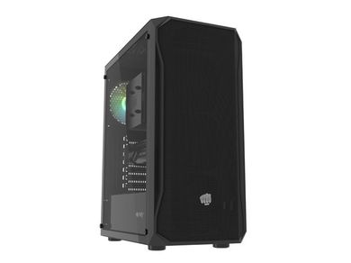 Natec, Fury Shobo SH4 RGB Midi Tower, obudowa komputerowa z oknem, czarna