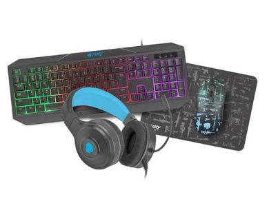 Natec, Fury, zestaw, 4w1, Thunderstreak 3.0 US, klawiatura + mysz + słuchawki + podkładka, NFU-1674