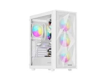 Natec, Genesis Diaxid 605 ARGB Midi Tower, obudowa komputerowa, USB-C, biała