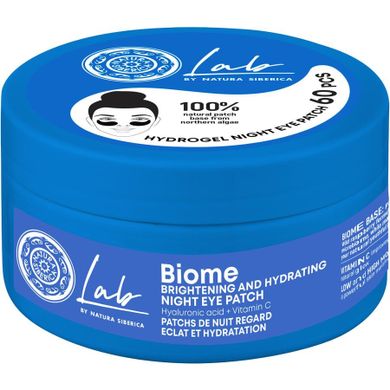 Natura Siberica, Lab Biome, rozświetlająco-nawilżające nocne płatki pod oczy, 60 szt.