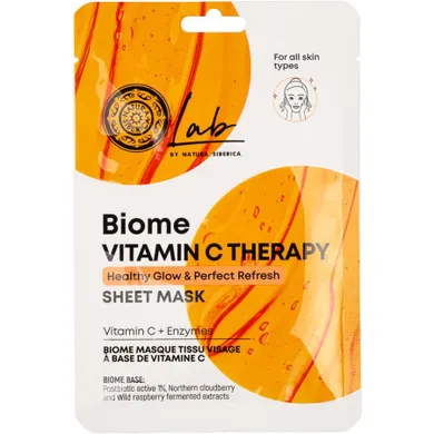 Natura Siberica, Lab Biome Vitamin C Therapy, maska w płachcie z witaminą C, 25g