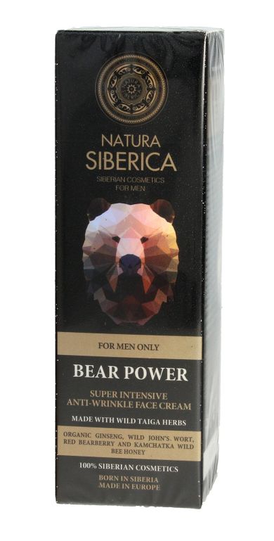 Natura Siberica Men, Bear Power, krem do twarzy, przeciwzmarszczkowy, 50 ml