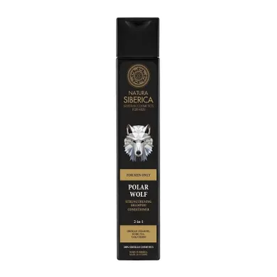 Natura Siberica, Men, zmiękczający szampon do włosów z odżywką 2w1, polar wolf, dla mężczyzn, 250 ml