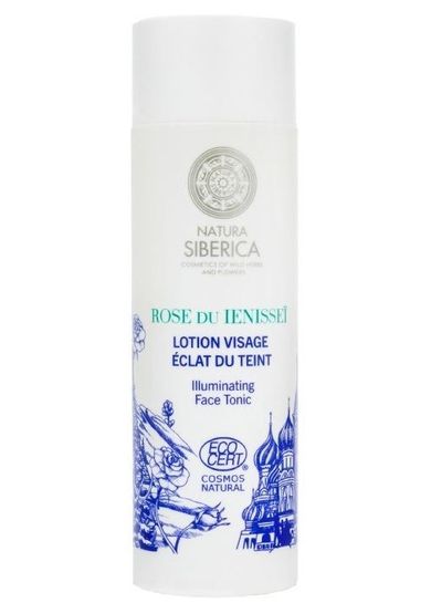 Natura Siberica, Rose Du Ienissei Illuminating Face Tonic, rozświetlający tonik do twarzy, Hydrolat z róż Rose De Grasse & Jałowiec, 200 ml