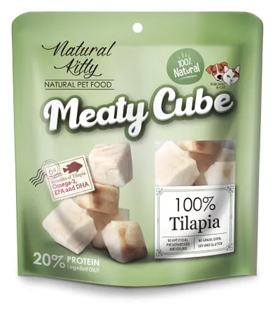 Natural Kitty, Meaty Cube, Tilapia, przysmak dla kota, 50g