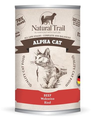 Natural Trail, Cat Alpha, wołowina, karma mokra dla kotów, 400g