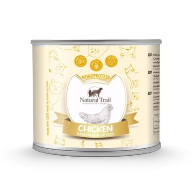 Natural Trail, kurczak, mokra karma monoproteinowa dla kotów, 185g