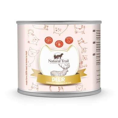 Natural Trail, Monoprotein, karma mokra dla kota, jeleń, 185 g