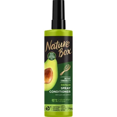 Nature Box, Avocado Oil, ekspresowa odżywka do włosów w sprayu z olejem z awokado, 200 ml