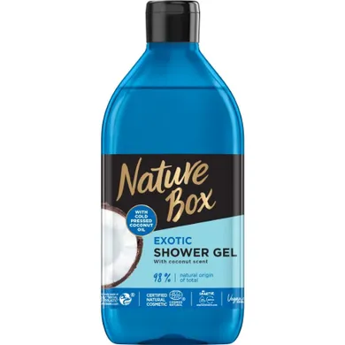 Nature Box, Coconut Oil, żel pod prysznic, nawilżający, 385 ml