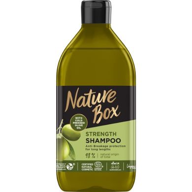 Nature Box Olive Oil, szampon do włosów długich wzmacniający, 385 ml
