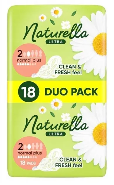 Naturella, Ultra, podpaski ze skrzydełkami normal plus, rozmiar 2, 18 szt.